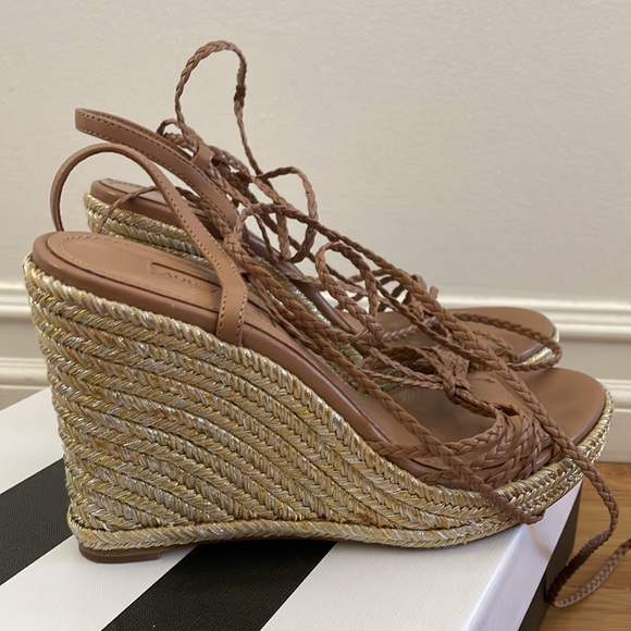 Aquazzura Savannah nude wedge espadrilles 85 38 - Picture 8 of 11